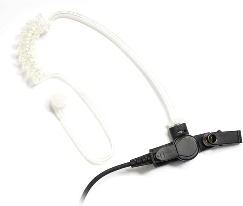 1.5-Wire Security & Surveillance Clear Acoustic Tube Earpiece Headset with PTT Button Mic Compatible with Kenwood, Baofeng & Retevis Radios H-777,...