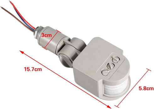 Motion Sensor, 90-250V AC Motion PIR Sensor, Flood Lights 180 Degree Motion Detector Dusk Till Dawn Replacement Motion Security Sensor for Wall Li...