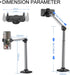 Overhead Phone Mount, Phone Stand for Video Recording, with Adhesive Backing on Base, Extendable Arm iPhone Holder Height Adjustable, 360 Degrees ...
