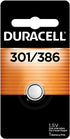 Duracell 301/386 Silver Oxide Button Battery, 1 Count Pack, 301/386 Battery, Long-Lasting for Watches, Medical Devices, Toys, and More...