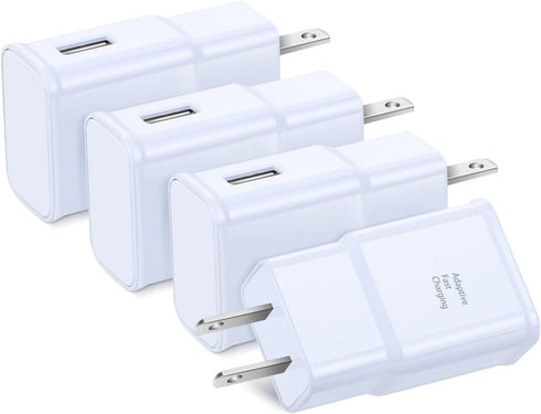Adaptive Fast Charging Wall Charger, Qihop 4-Pack USB Wall Adapter Fast Charging Block Travel Phone Charger Compatible Galaxy S21 S20 S10 S9 S8 S7...