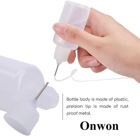 Onwon 10 Pieces Precision Needle Tip Glue Bottle Applicator 1 Ounce/ 30 ml Empty Applicator Glue Oiler Squeeze Bottle for Paper Quilling DIY Craft...