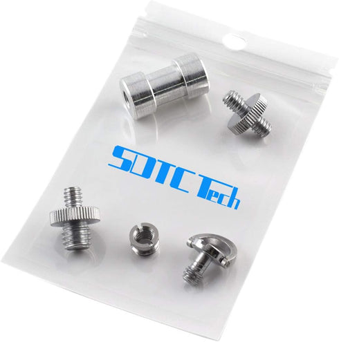 Camera Screw Kit, SDTC Tech 22 pcs D-Ring Quick Release Plate Mount Screw 1/4"-20 and 3/8"-16 Thread Tripod Screw Adapter Converter for DSLR Camer...