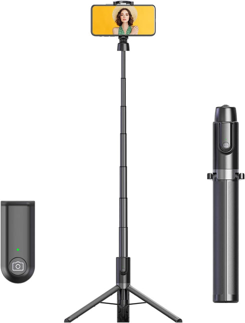 Selfie Stick Tripod for iPhone, Cell Phone Stand for Recording with Wireless Remote, Lightweight Tripod Stand for iPhone 13/12/12 Pro/12 Pro Max/1...