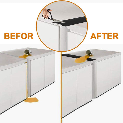 Stove Gap Covers Kitchen Counter Gap Covers (25 Inch, 2 Pack) Heat Resistant Oven Gap Filler Seals Gaps Between Stovetop and Counter, Easy to Clean, Black