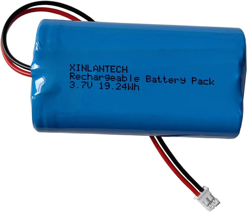 3.7v 5200mah Rechargeable Lithium Battery Pack with JST PH2.0-2Pin Plug for Bluetooth Speaker, Solar Light Battery, Outdoor lamp Battery, 1s2p Bat...