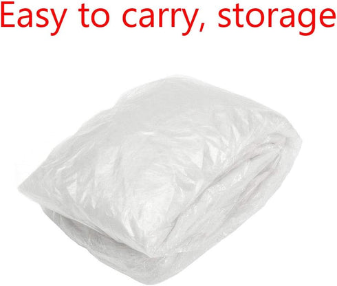 ESUPPORT Elastic Band Clear Plastic Disposable Universal Car Covers Rain Dust Garage Cover Waterproof Temporary 12ft X 22ft...