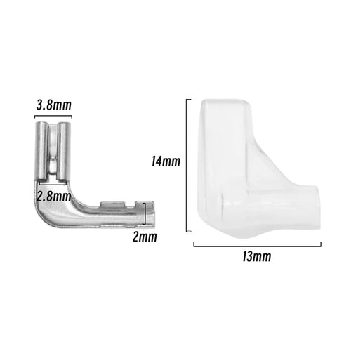 50PCS 2.8mm Crimp Terminal Spade Connector 90° Angled with 50PCS Insulating Sleeves for Equipment Switch Quad Bike Scooter Boat Household Applianc...
