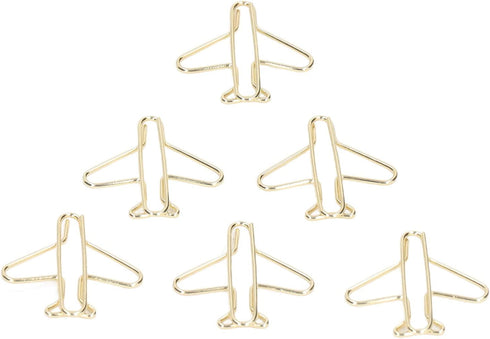 Zerodis Airplane Shaped Paper Clips, 100Pcs Mini Cute Paperclips Portable Electroplated Metal Office Clips for Document Sorting and Organizing Off...