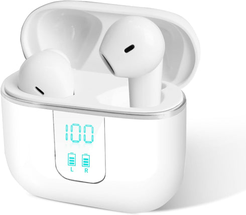 Wireless Earbuds, 5.3 Headphones 40Hrs Playtime with Charging Case, Waterproof Stereo in-Ear Earphones with Microphone for iPhone Android Cell Pho...