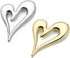 2 Pieces Brooch Pins Heart Gold Lapel Hijab Brooches for Women Fashion Jewelry (Gold+Silver)...