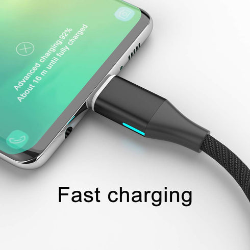 NetDot Gen10 2in1 Nylon Braided Magnetic Charging Cable Fast Charging and Data Transfer for Micro USB and USB C Android Smartphones (6.6ft / 3 Pac...