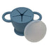 BraveJusticeKidsCo | Snack Attack II Snack Cup | Collapsible Silicone Snack Container | Toddler and Baby Snack Catcher Lid (Blue Steel)...