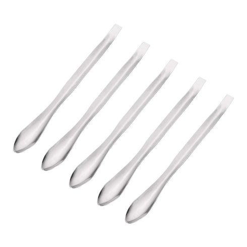 uxcell Micro Scoop 125mm Stainless Steel Reagent Sampling Lab Spoon Spatulas for Laboratory 5Pcs...
