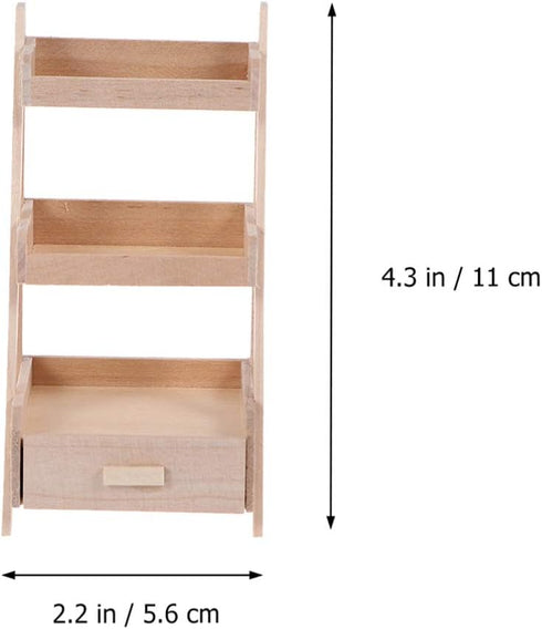 EXCEART 2pcs 1: 12 Dollhouse Wooden Flower Stands 3 Tier Plant- Shelves Stand Rack Miniature Model Ornament Home Indoor Outdoor Decor...