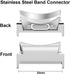Connectors Compatible for Samsung Galaxy Watch 6 Classic Band 47mm 43mm Adapter, Stainless Steel Button Connector Band No Gap Adapter for Galaxy W...