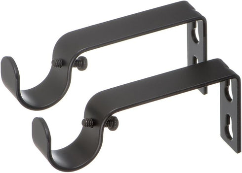 Ivilon Fixed Brackets for Curtain Rods - for 7/8 or 1 Inch Rods. Set of 2 - Antique Black...