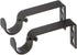 Ivilon Fixed Brackets for Curtain Rods - for 7/8 or 1 Inch Rods. Set of 2 - Antique Black...
