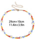 Barode Boho Seed Bead Choker Rainbow Flower Colorful Necklaces Puka Shell Chain Hawaiian Beach Necklace for Women...