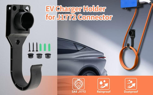 EV Charger Holder, Portable Electric Car Charger Hooks, EV Charger Nozzle Holster Dock and J-Hook Combination for J1772 Connector......
