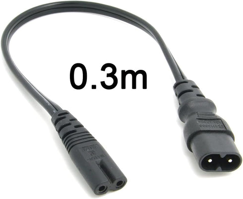 cablecc IEC 60320 C8 Plug to C7 Receptacle Male to Female Extension Power Supply Main Adapter Cable 30cm...