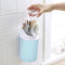 Kitchen Utensil Holder with Cover, 4 Compartment Wall-Mounted Countertop Plastic Silverware Holder Utensil Drying Rack for Cutlery, Chopstick, Spo...