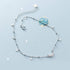 Dainty Star Crescent Moon Anklet Sterling Silver 925 Dangling Charm CZ Crystal Adjustable Foot Ankle Bracelet Sandbeach Party Foot Chain Summer Je...