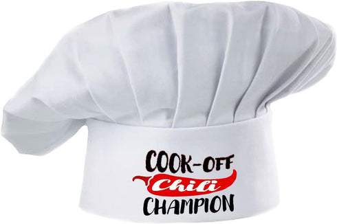 Hyzrz Funny Chef Hat - Cook Off Champion Chili - Adjustable Kitchen Cooking Hat for Men & Women (White)...