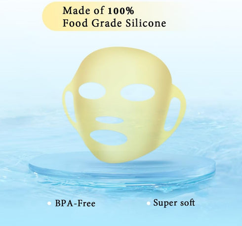 Face Ice Pack and 2 Packs Silicone Face Mask Cover, Full Facial Frozen Masks Hot Cold Face Compress Reusable Skin Care Set for Women for Puffiness...