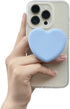 Cute Heart Shape Silicone Cover Expandable and Collapsible Mobile Phone Grip Stand Holder for Phone Tablet Cell Phone Accessory (Blue)...