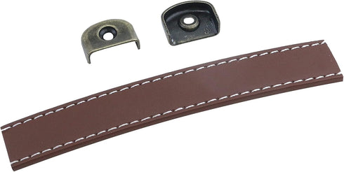 Semetall 10 Pack Leather Drawer Pulls,6.1" Length Cabinet Handles Pulls for Furniture Door Cupboard Dresser Handles 5" Hole Center,Brown...