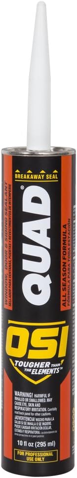 OSI Quad Window, Door and Siding Sealant Gray 517, 10 fl oz, Cartridge...
