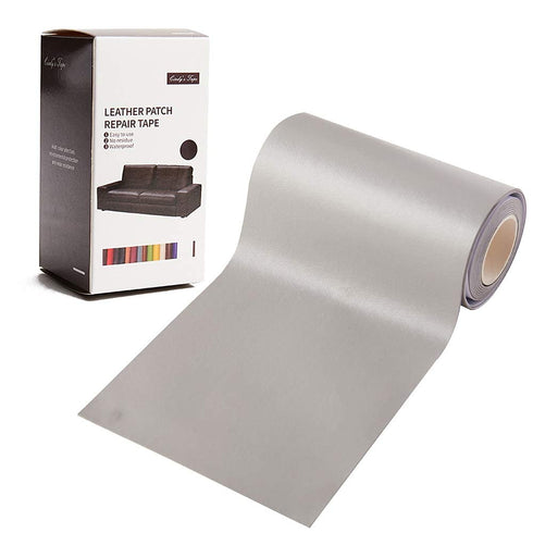 Leather Repair Patch Tape Light Gray 3 x 60 inch Self Adhesive Leather Repair Tape for Furniture, Car Seats, Couch, Sofa, Office Chair, Vinyl Repa...