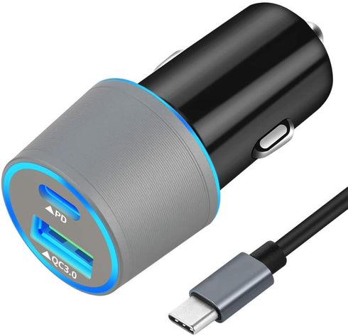 Fast USB C Car Charger Block,Compatible with Google Pixel 8/8 Pro/7/7 Pro/6/6a/6 Pro/5a/5/4a/4/4 XL/3, 30W Power Delivery & Quick Charge 3.0 Car A...
