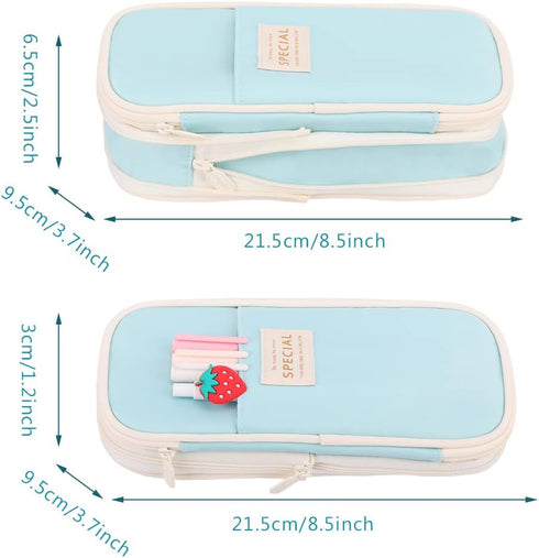 iSuperb Foldable Pencil Case Zipper Big Capacity Aesthetic Canvas Pencil Pouch Stationery Organizers Pen Bag for Kids Girls Boys Teen Student Scho...