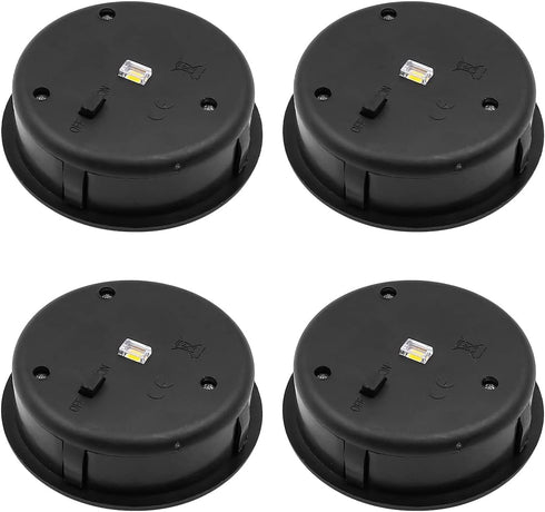 Solar LED Light Replacement Top Part Panel 4 Packs, Solar Panel Lantern Lid Light Bulb Accessories Battery Box, for Outdoor Stake Light Lanterns D...