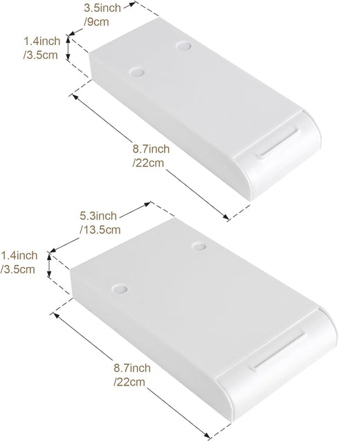 2 Pcs Under Desk Drawer, Self-Adhesive Hidden Desktop Organizer, Attachable Plastic Desk Drawer Slide Out, Table Storage Tray for Pencil Pen Stati...