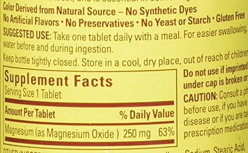 NATURE MADE Magnesium, 250 mg, Tablets, 100 ct...