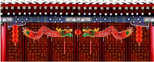 AMS 3D Chinese New Year Paper Dragon Garland Hanging Decoration New Year Party Ornaments(39 inch)...