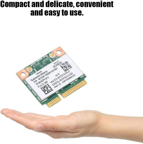 ASHATA Network Card,for Qualcomm AR9565 QCWB335 150M Mini PCI-E Bluetooth Wireless Network Card Universal, 2.4G Bluetooth Network Card for HP/DELL...