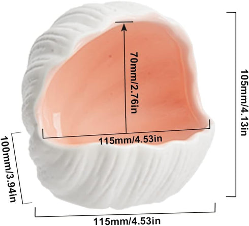 AnRui Cute Aquarium Decorations Ceramic Conch Shell-Shaped House Thematic Betta Fish Tank Accessory Decor Ornament Hideout Cave for Fish Playing o...