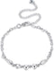 Fashion Jewelry 925 Sterling Silver Love Heart Angel Wings Chain Anklet...
