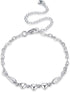 Fashion Jewelry 925 Sterling Silver Love Heart Angel Wings Chain Anklet...