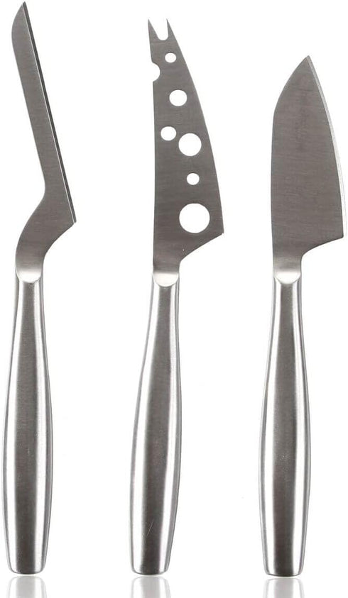 BOSKA Stainless Steel Cheese 3 Knife Set - Copenhagen For All Types of Cheese - Multi-Functional Cheese Slicer - Handheld Slicer - Silver Non-Stic...