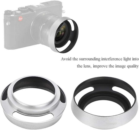 Camera Lens Hood, 2Pcs Aluminium Alloy Hollow Out 39 mm Lens Hood for Leica Camera, Silver...