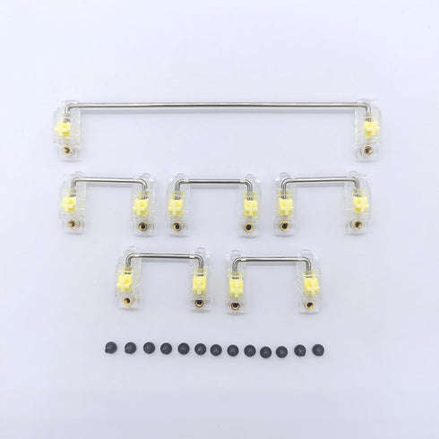 V3 Screw-in Installation Translucent Yellow Keyboard Stabilizers with 2u 6.25u 7u Wires, Keycap Stabilizers Mechanical Keyboard Stabilizers For Di...