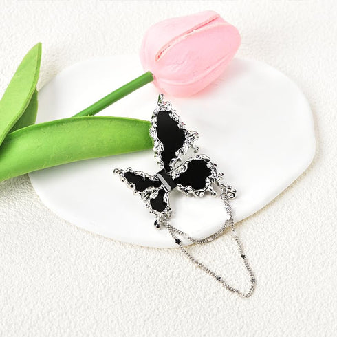 Butterfly Brooch Pin Tassel Chain Brooch Butterfly Accessories for Women Girls Black Butterfly Pins and Brooches Chain Pin Brooch Butterflies Pins...