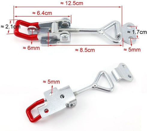 Tanice 4PCS Adjustable Toggle Clamp 180kg 400Lbs Holding Capacity Hasp Clamp Steel Latch Catch Clip Pull Action Latch for Tool Boxes, Trunk, Cases...