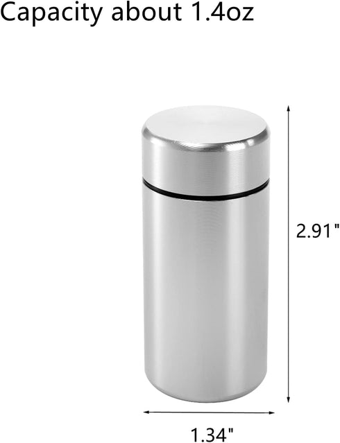 Dicunoy 6 Pack Small Storage Jars with Lids, 1.4oz Portable Aluminum Storage Containers, Waterproof Mini Metal Tins, Pocket Bottles for Spices, Te...