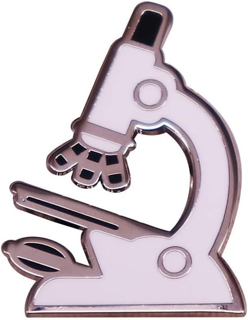 Silver Microscope Enamel Pin Brooch Metal Badge for Backpacks, scientific gift, scientist laboratory, medical biology jewelry gift...